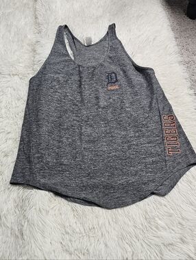 Victorias Secret PINK Detroit Tigers MLB Heatherer Gray Tank Top EUC